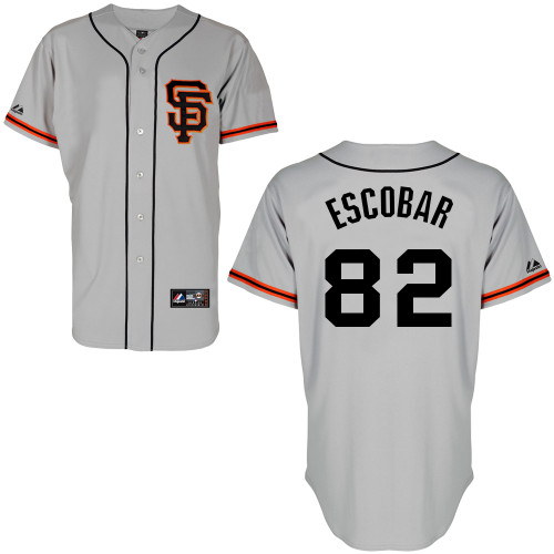 Edwin Escobar #82 mlb Jersey-San Francisco Giants Women's Authentic Road 2 Gray Cool Base Baseball Jersey